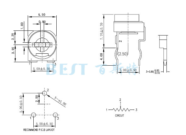 碳膜可调电阻RM065-V1 碳膜可调电阻RM065-V1