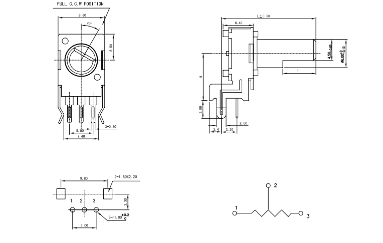 塑料柄电位器WH09-1 塑料柄电位器WH09-1