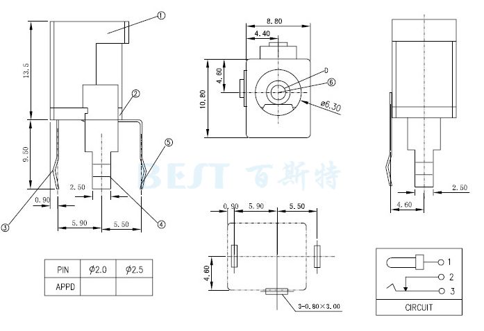 dc013电源插座参考图纸 dc013电源插座参考图纸