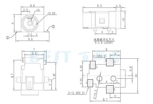 DC031A电源插座参考图纸