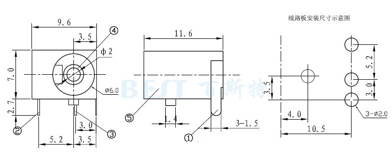 DC插座DC-049参考图纸 DC插座DC-049参考图纸
