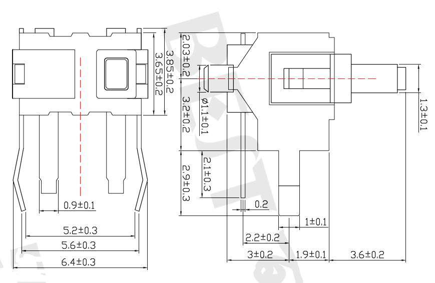 微动开关TC-0030B参考图纸 微动开关TC-0030B参考图纸