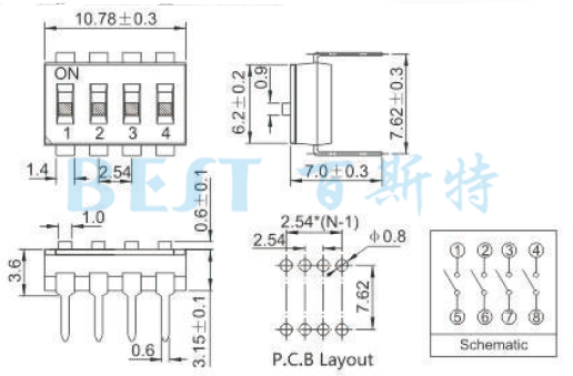 编码开关LDS80X参考图纸 编码开关LDS80X参考图纸