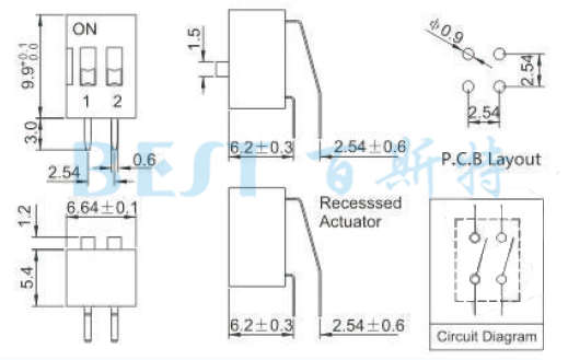 编码开关DS-0X参考图纸 编码开关DS-0X参考图纸