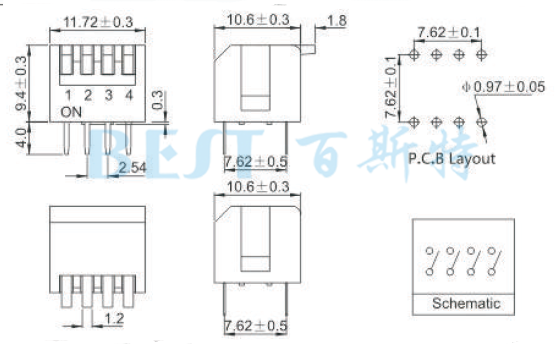 编码开关DPS70X参考图纸 编码开关DPS70X参考图纸