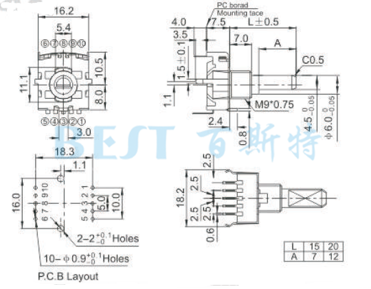编码器RS17121参考图纸 编码器RS17121参考图纸