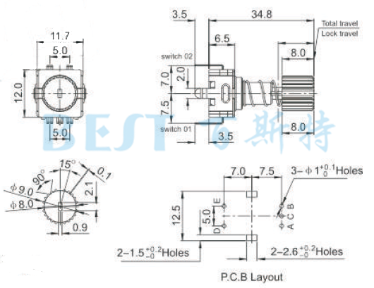 编码器RE11212M-EA34.4参考图纸 编码器RE11212M-EA34.4参考图纸