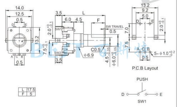 编码器EC12A参考图纸 编码器EC12A参考图纸