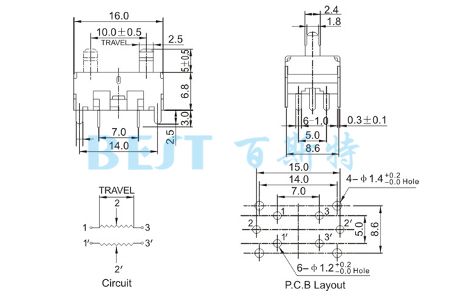 电位器F-101G参考图纸 电位器F-101G参考图纸