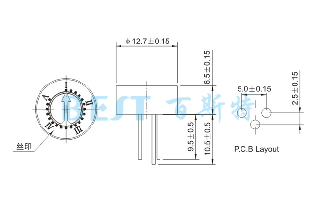 电位器93PR参考图纸 电位器93PR参考图纸