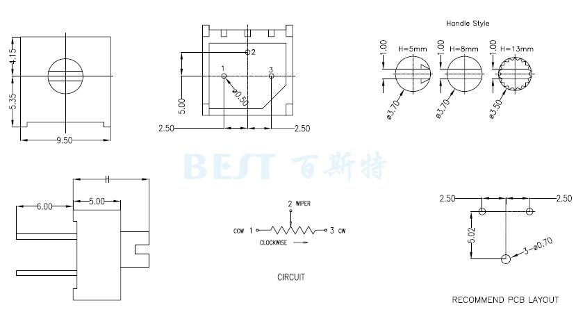 3386F电位器_参考图纸
