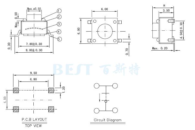 轻触开关TS-1109W